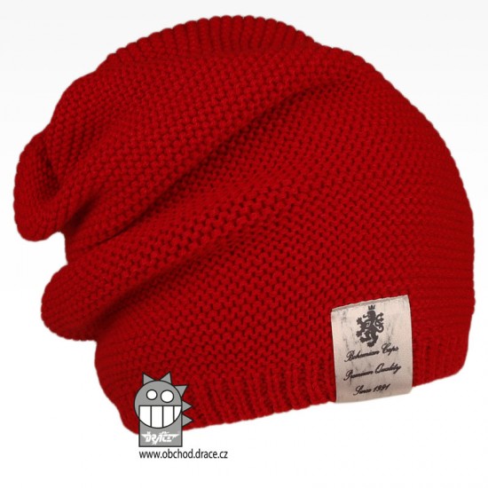 Dráče - Pletená čepice Colors - vzor 28 - červená