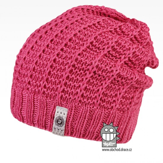 Dráče - Merino pletená čepice Harmony - vzor 23 - růžová