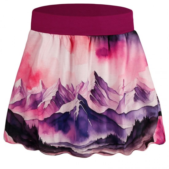 Dráče - Dětská balonová sukně Bella - vzor 36 - fialová - hory